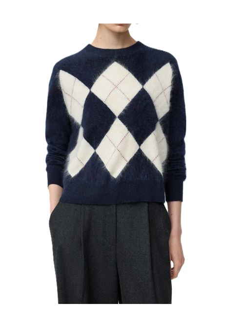 Argyle crewneck Soft Goat | 2493810039NAVY